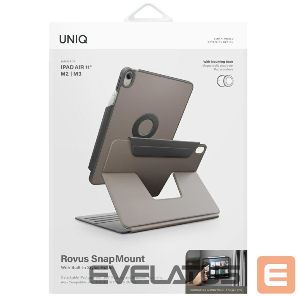 Muud kaubad UNIQ Uniq Rovus Snapmount Magnetic 360 Rotating Detachable case for iPad Air 11" 2024 / 2025 / iPad Air 10.9" 2020 / 2022 - gray