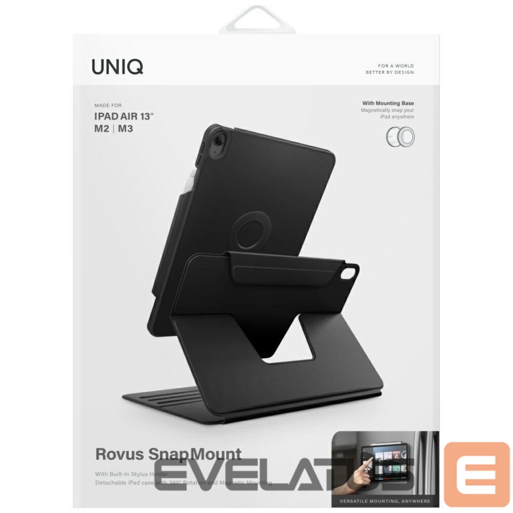Muud kaubad UNIQ Uniq Rovus Snapmount Magnetic 360 Rotating Detachable case for iPad Air 13" 2024 / 2025 - black
