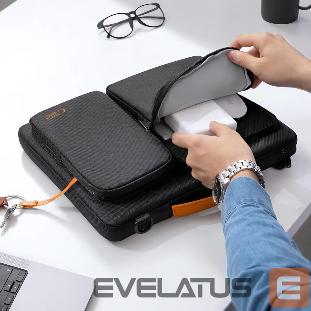 Muud kaubad Tech-Protect Tech-Protect Defender Bag for Laptop 13-14 - Black and Orange