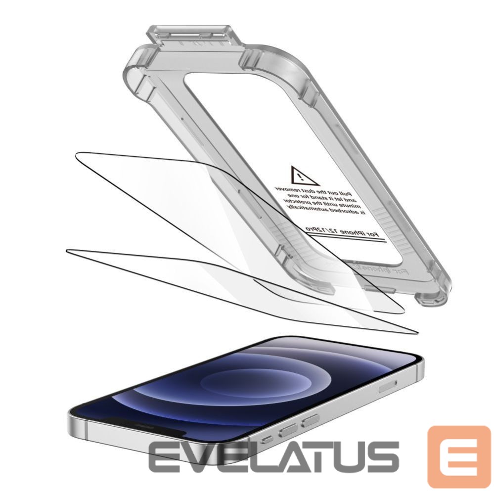 Muud kaubad Tech-Protect Tech-Protect Quick Set+ 2-pack tempered glass for iPhone 12 / 12 Pro - black