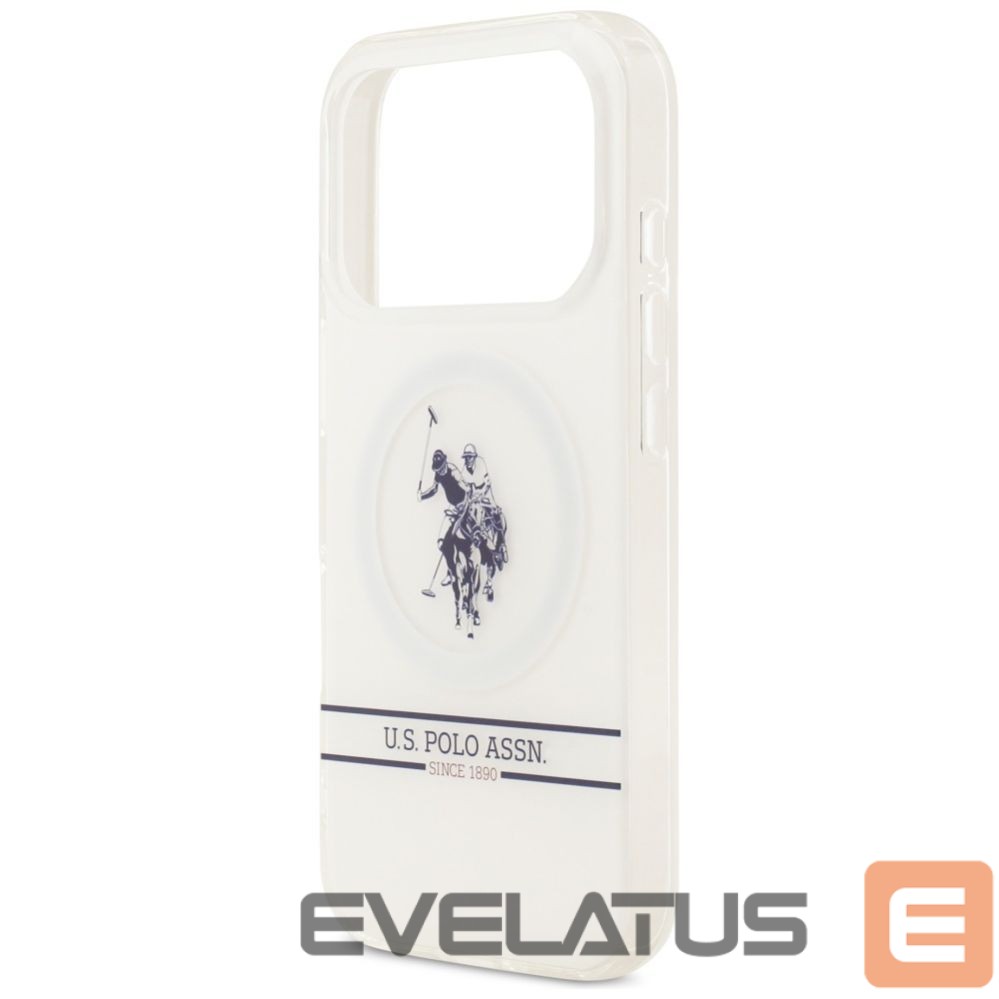 Muud kaubad U.S. Polo PU US Polo DH and Bottom Stripe Logo MagSafe Case for iPhone 17 Pro - White