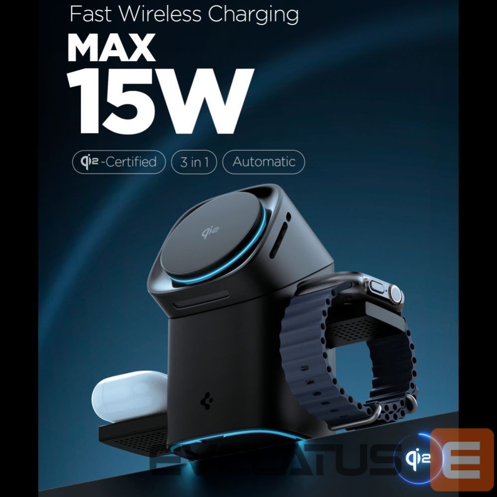 Muud kaubad Spigen Spigen Essential EF223MS 3-in-1 QI2 Wireless Charger - Black