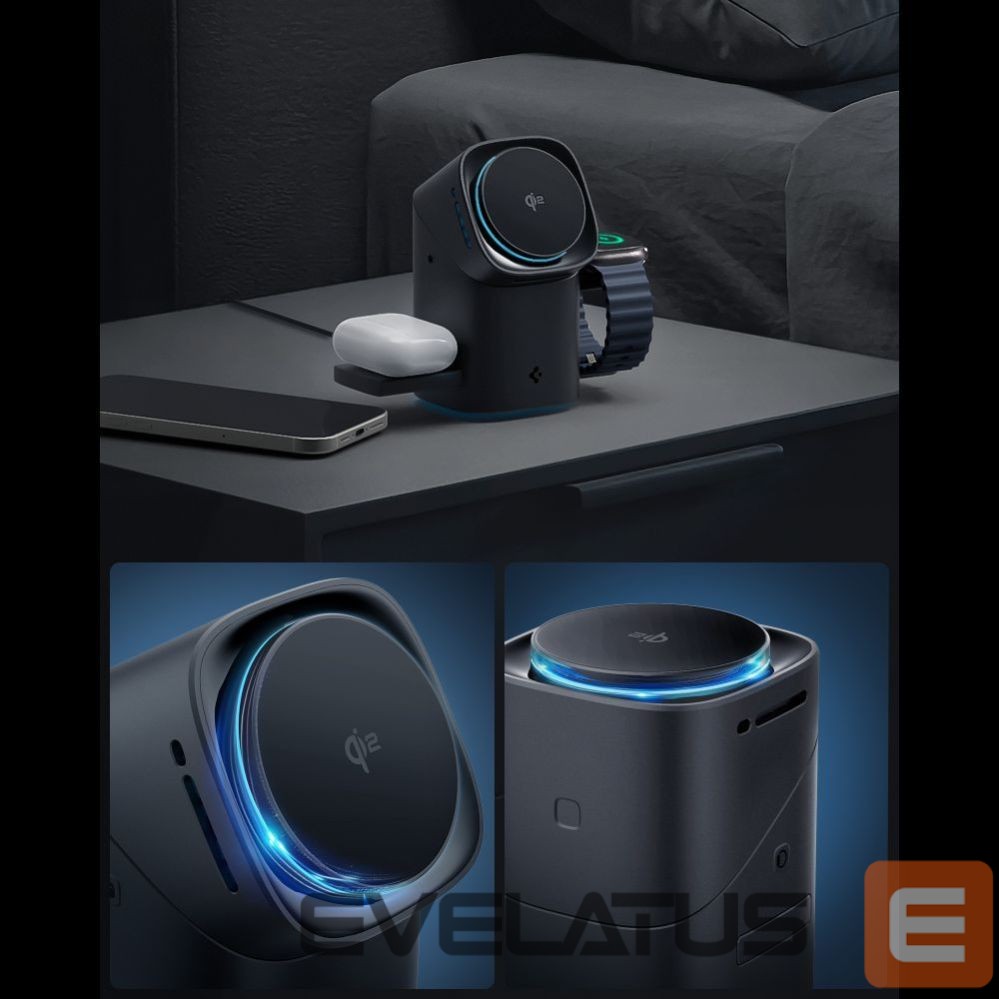 Muud kaubad Spigen Spigen Essential EF223MS 3-in-1 QI2 Wireless Charger - Black