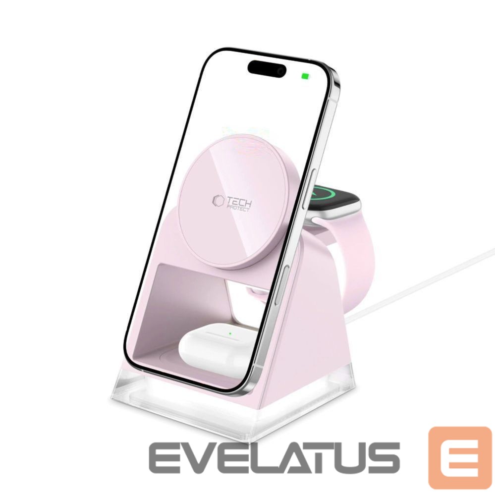 Muud kaubad Tech-Protect Tech-Protect QI15W-A43 3in1 MagSafe Inductive Charger - Pink