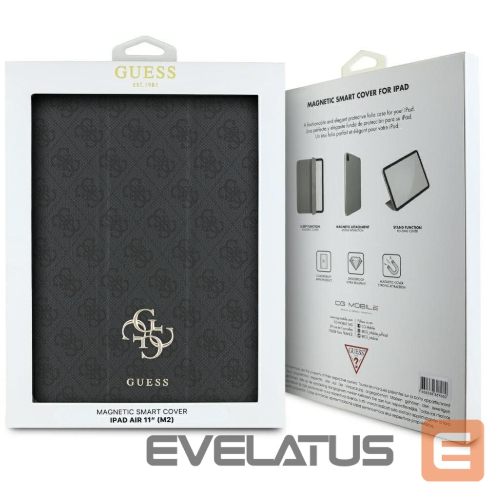 Muud kaubad Guess Guess GUFC11RM24PS4SGK iPad Air 11" 2024 black/black Magnetic 4G Big Logo