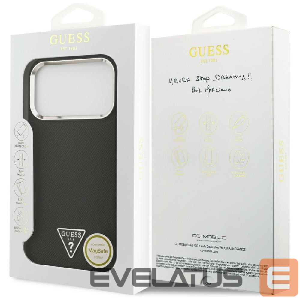 Muud kaubad Guess Guess Grained Triangle Logo MagSafe case for iPhone 17 Pro Max - black