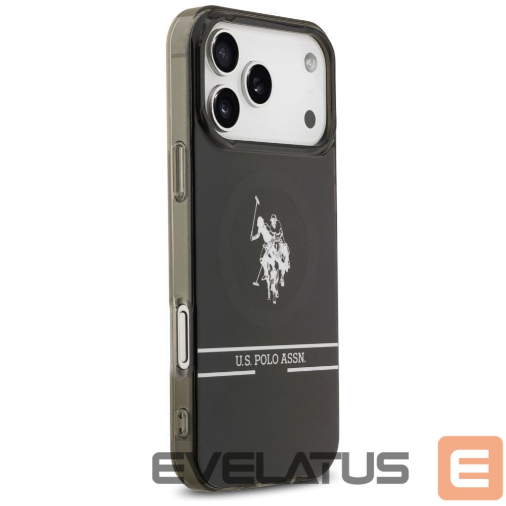 Muud kaubad U.S. Polo PU US Polo DH and Bottom Stripe Logo MagSafe Case for iPhone 17 Pro Max - Black