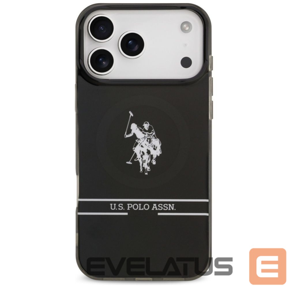 Muud kaubad U.S. Polo PU US Polo DH and Bottom Stripe Logo MagSafe Case for iPhone 17 Pro Max - Black