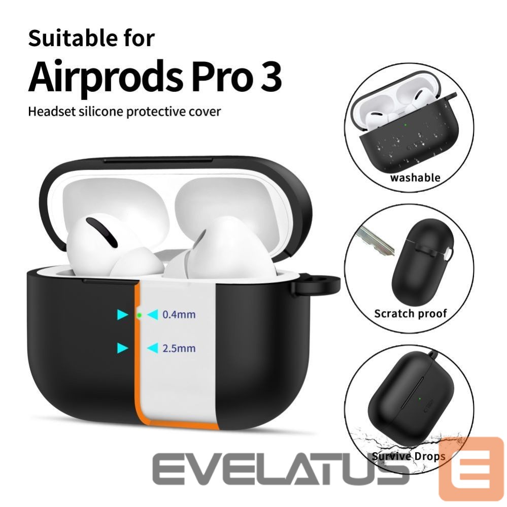 Muud kaubad Tech-Protect Tech-Protect Silicone Hook Case for AirPods Pro 3 - Black