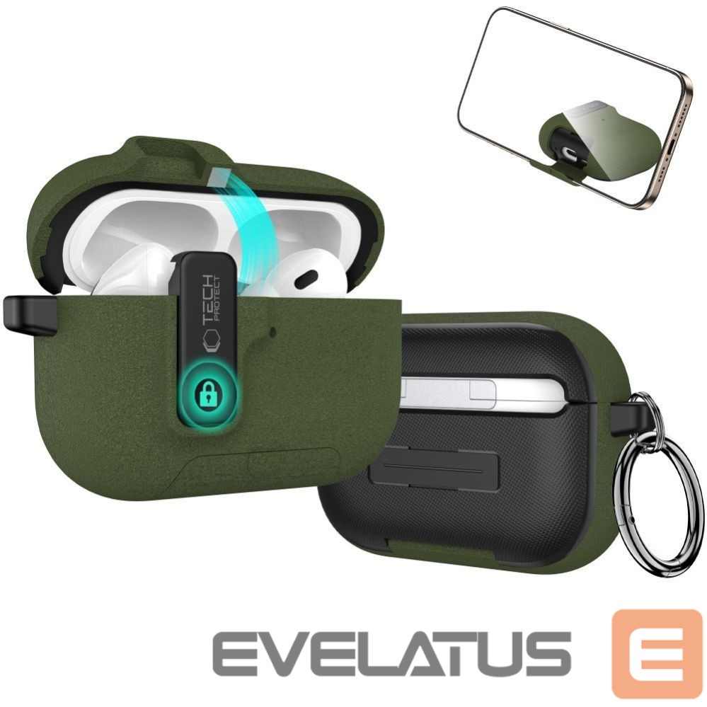 Muud kaubad Tech-Protect Tech-Protect Slim Hook Case for AirPods Pro 3 - Green