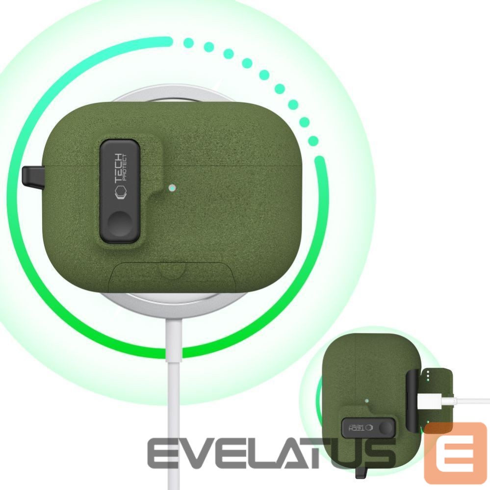 Muud kaubad Tech-Protect Tech-Protect Slim Hook Case for AirPods Pro 3 - Green