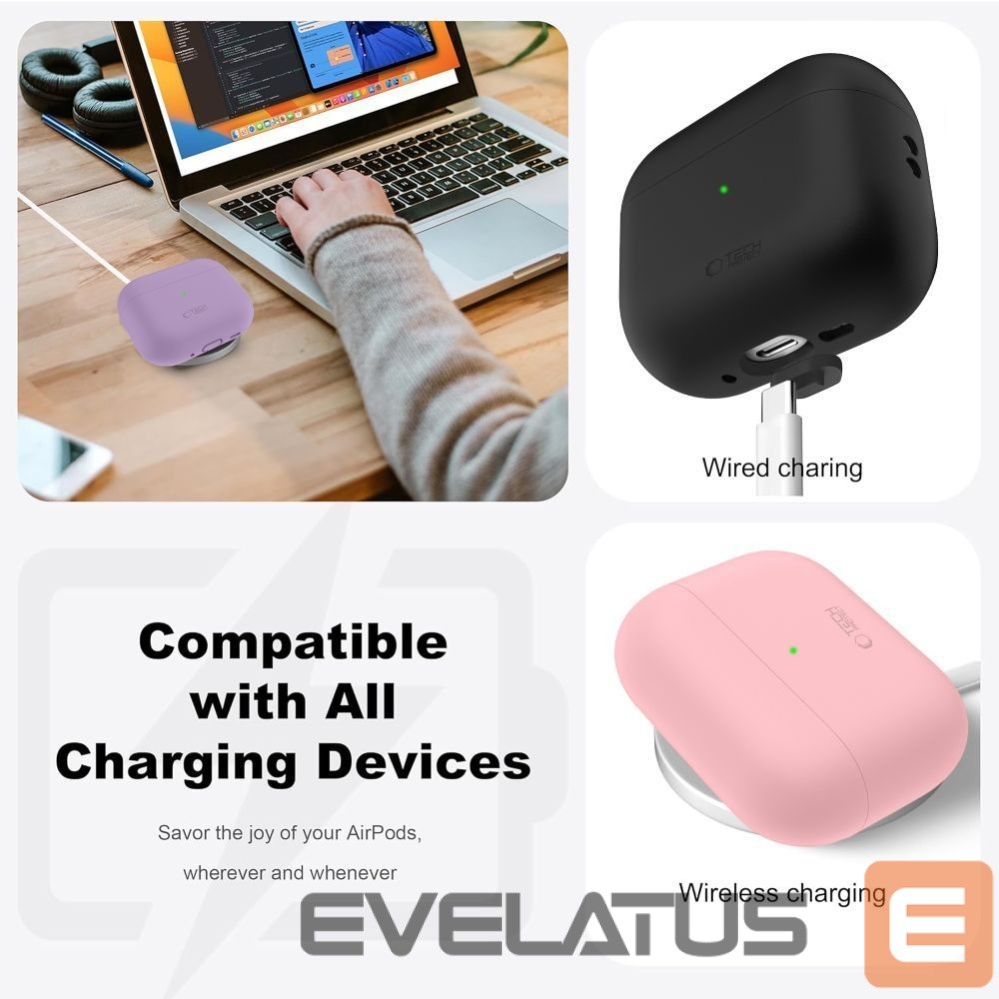 Muud kaubad Tech-Protect Tech-Protect Silicone Case for AirPods Pro 3 - Purple