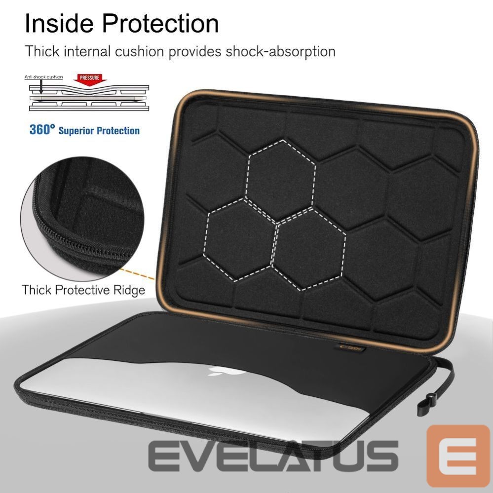 Muud kaubad Tech-Protect Tech-Protect Hardpouch for 15-16 Laptops - Black and Orange