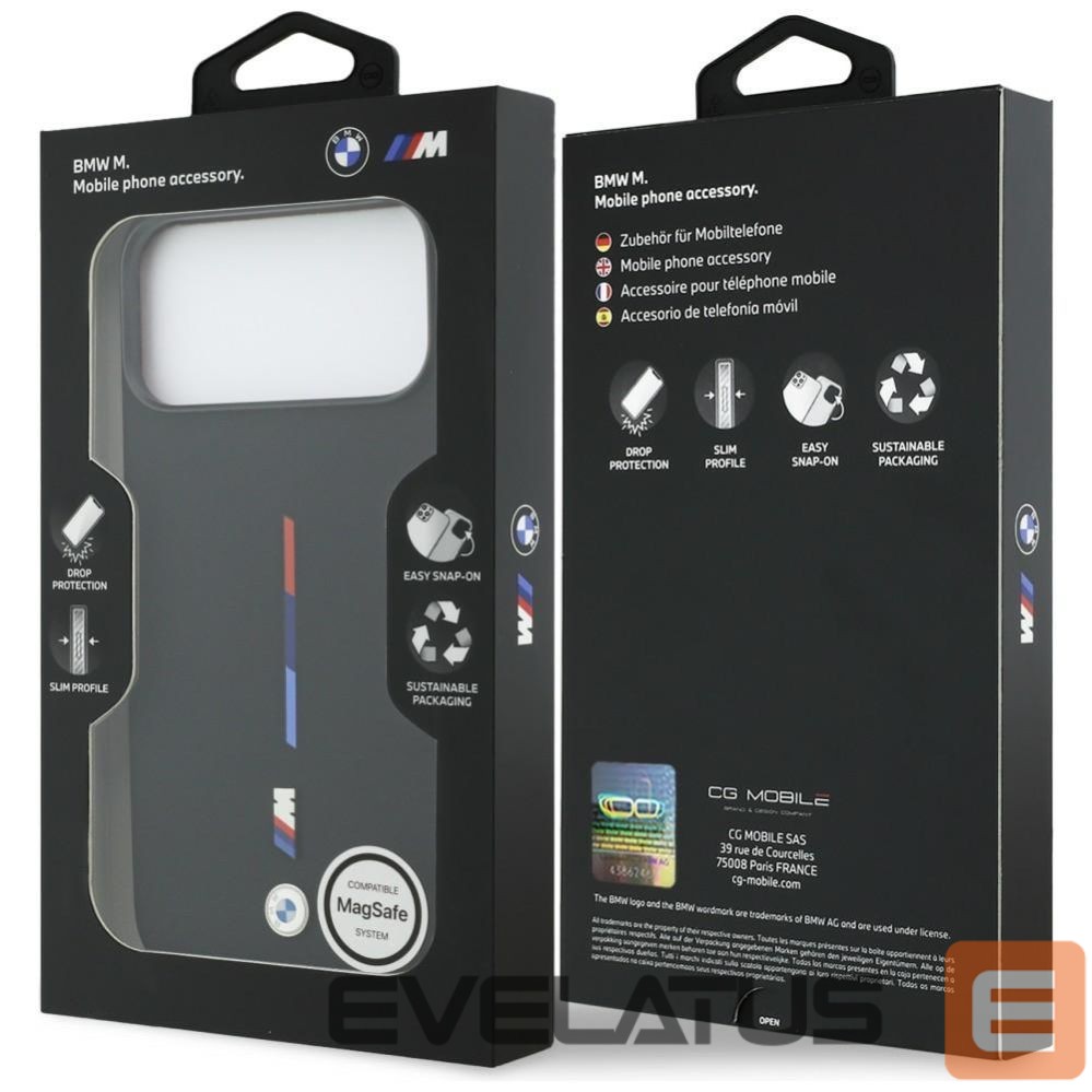 Muud kaubad BMW BMW M Silicon Tricolor Line MagSafe Case for iPhone 17 Pro Max - Black