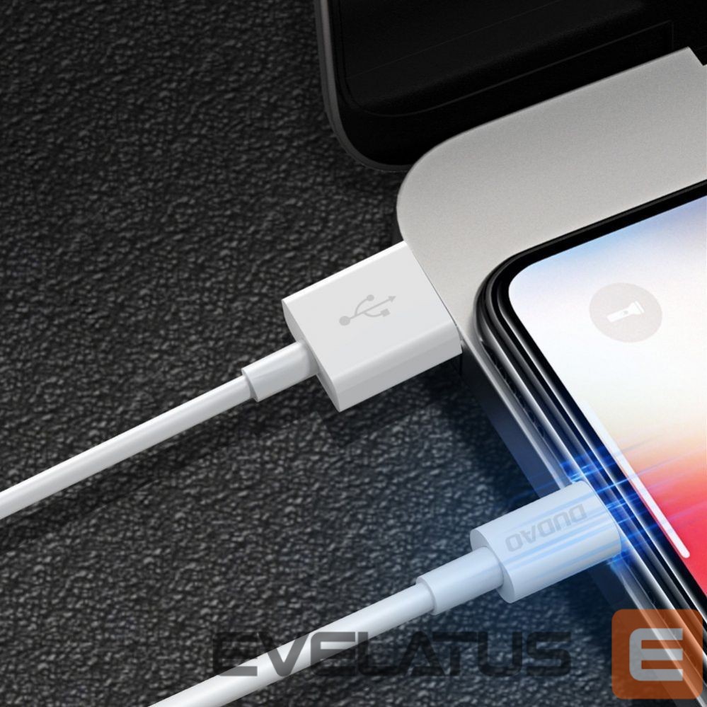 Kaabel Dudao Dudao cable USB / Lightning 3A 1m white (L1L white)