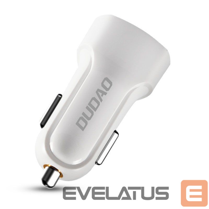 Adaptrid Dudao Dudao car kit charger 2x USB 2.4A + cable USB 3in1 Lightning / Type C / micro USB cable white (R7 white)