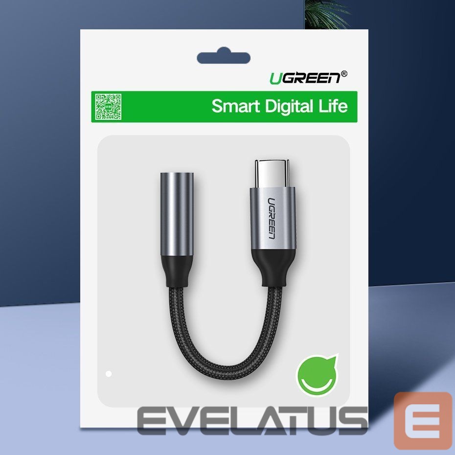 Adaptrid Ugreen Ugreen Headphone Adapter with 3.5mm mini jack to USB Type C 10cm gray (30632)