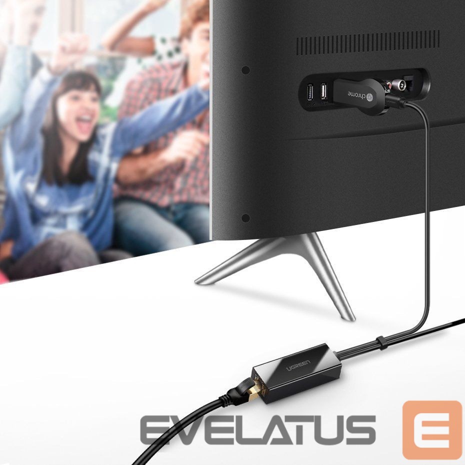 Muu telefoni lisavarustus Ugreen Ugreen 30985 external network card for Chromecast with micro USB / USB-A connectors 100Mb/s 1m - black