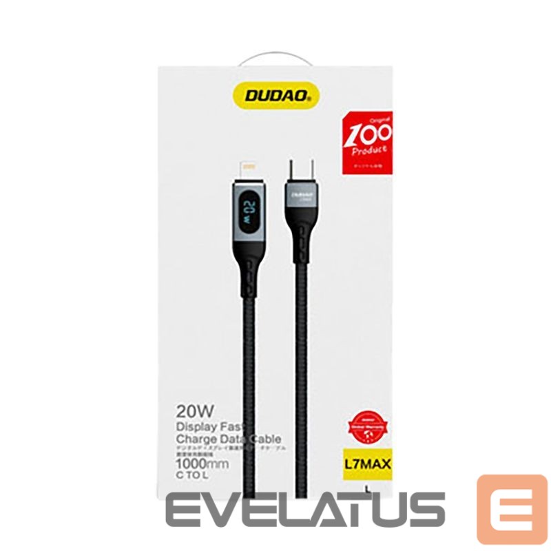 Üleminek Dudao Dudao USB Type C - Lightning cable fast charging PD 20W 1m black (L7MaxL)