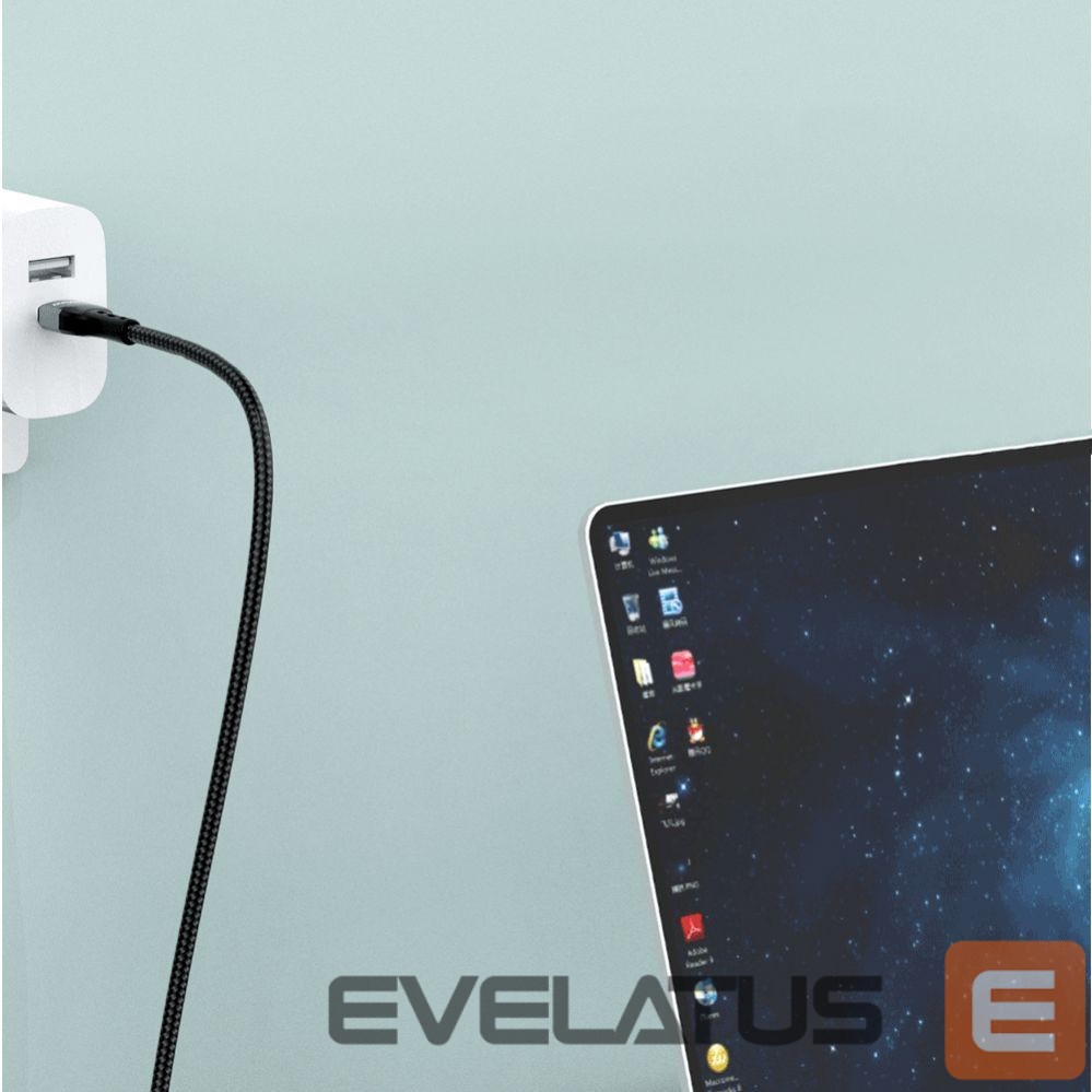 Üleminek Dudao Dudao USB Type C - Lightning cable fast charging PD 20W 1m black (L7MaxL)