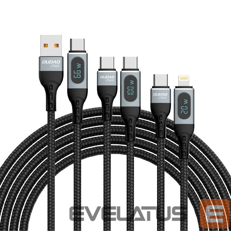 Üleminek Dudao Dudao USB Type C - Lightning cable fast charging PD 20W 1m black (L7MaxL)