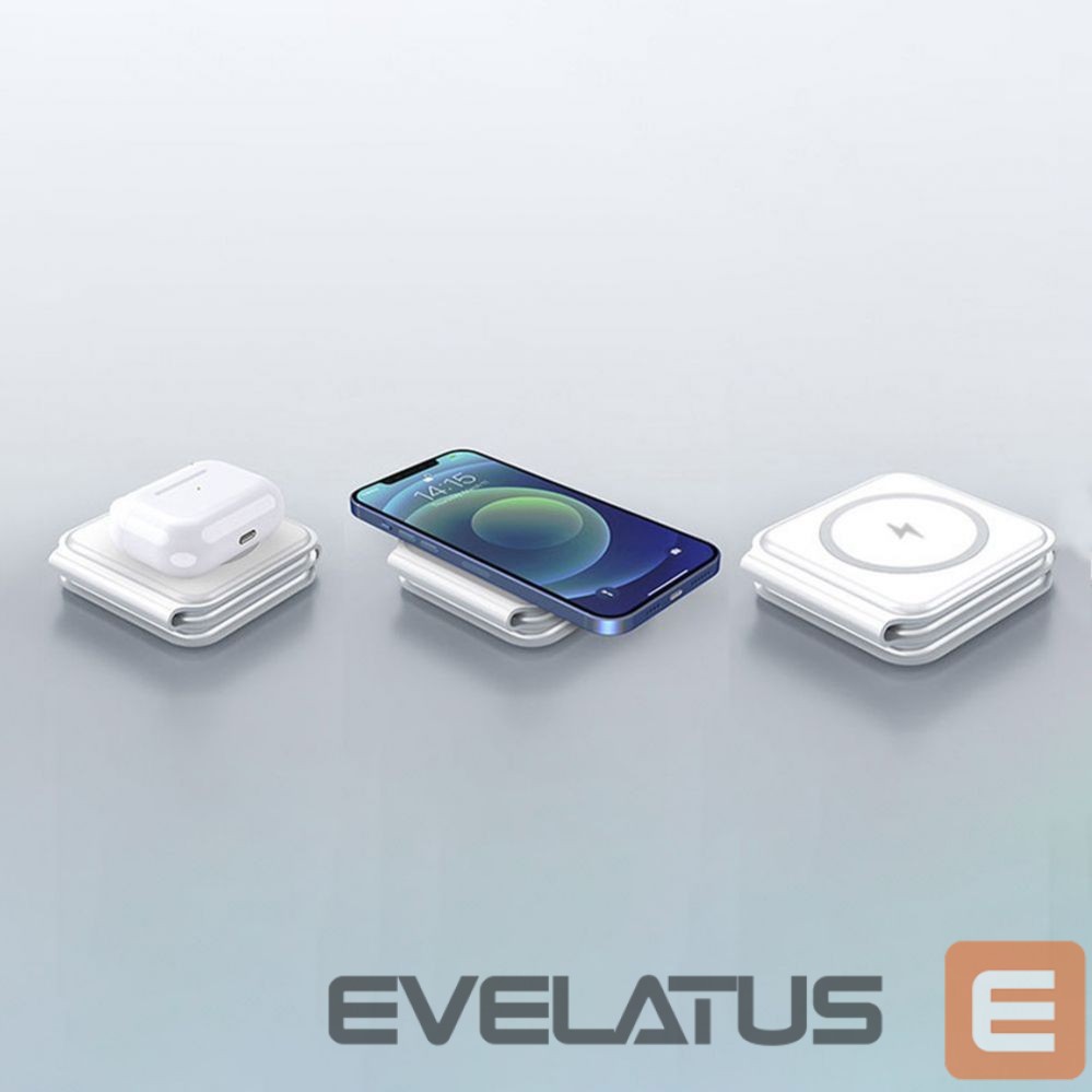 Adaptrid Dudao Dudao A11N 15W 3in1 Inductive Charger - White + USB-C / USB-C Cable