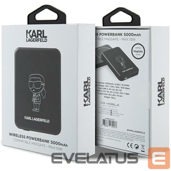 Muu telefoni lisavarustus Karl Lagerfeld Karl Lagerfeld NFT Outline Ikonik MagSafe 5000mAh induction power bank - black
