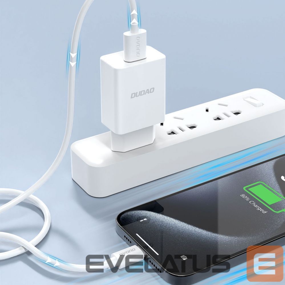Adaptrid Dudao Dudao A4EU USB-A 2.1A wall charger - white + USB-A - USB-C cable