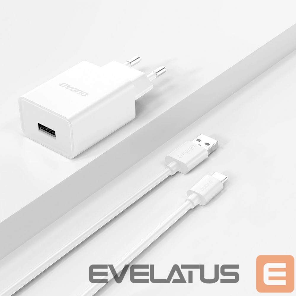 Adaptrid Dudao Dudao A4EU USB-A 2.1A wall charger - white + USB-A - USB-C cable