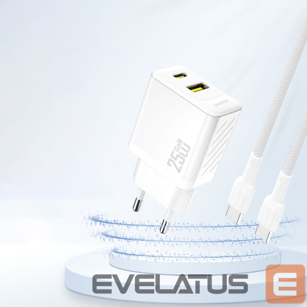 Adaptrid Dudao Dudao A26T GaN 25W USB-A, USB-C Charger - White