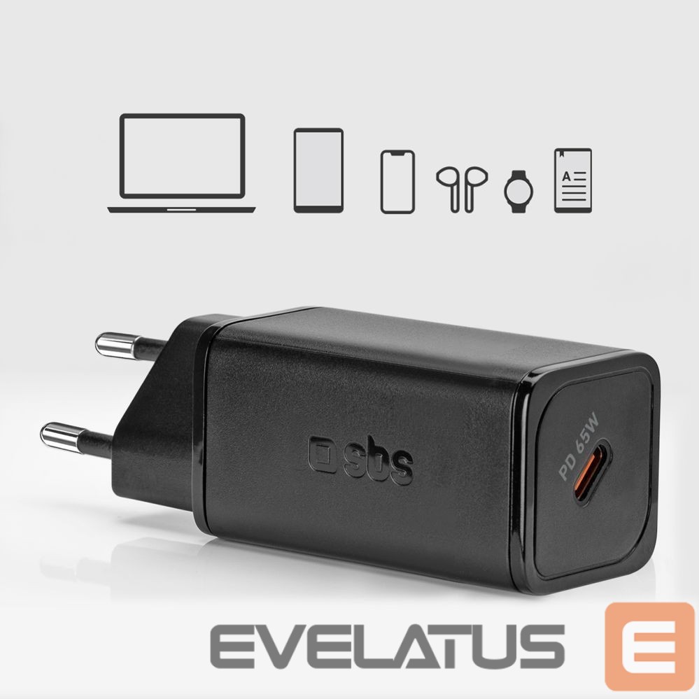 Adaptrid SBS SBS TETRGAN1C65W 65W GaN Power Delivery Charger - Black