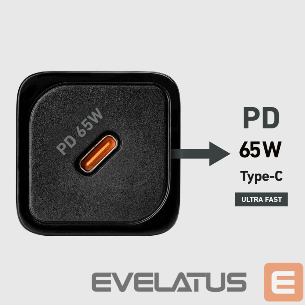 Adaptrid SBS SBS TETRGAN1C65W 65W GaN Power Delivery Charger - Black