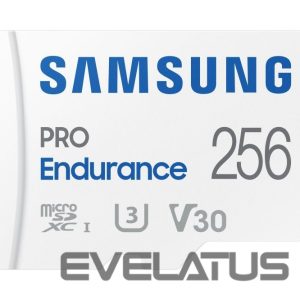Mälukaardid Samsung  PRO Endurance MB-MJ256KA/EU 256 GB, MicroSD Memory Card, Flash memory class U3, V30, Class 10, SD adapter 