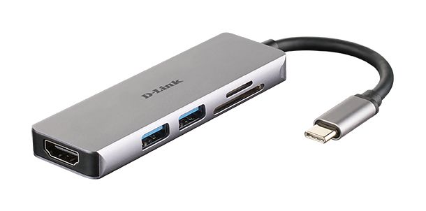 Ruuterid D-link 5-in-1 USB-C Hub with HDMI and SD/microSD Card Reader DUB-M530 0.11 m
