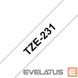 Tarvikud ja tarvikud Brother  TZ-231 Laminated Tape Black on White, TZe, 8 m, 1.2 cm 