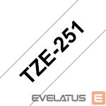 Tarvikud ja tarvikud Brother  TZ-251 Laminated Tape Black on White, TZe, 8 m, 2.4 cm 