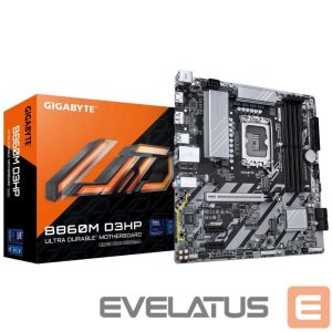 Intel protsessori emaplaat Gigabyte  Mainboard||Intel B860 Express|LGA1851|Micro-ATX|Memory DDR5|Memory slots 4|2xPCI-Express 1x|1xPCI-Express 16x|2xM.2|1xHDMI|1xDisplayPort|1xAudio-In|1xAudio-Out|1xMicrophone|3xUSB 2.0|3xUSB 3.2|1xPS/2|1xRJ45|B860MD3HP1.0 