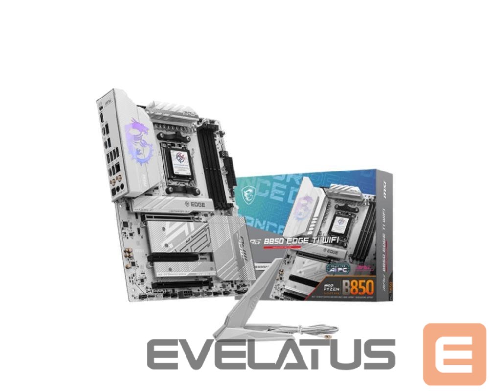 AMD protsessori emaplaat MSI Mainboard||AMD B850|SAM5|ATX|Memory DDR5|Memory slots 4|3xPCI-Express 16x|4xM.2|1xHDMI|1xAudio-In|1xAudio-Out|4xUSB 2.0|1xUSB 3.0|2xUSB 3.2|3xUSB-C|1xOptical S/PDIF|1xRJ45|MPGB850EDGETIWIFI
