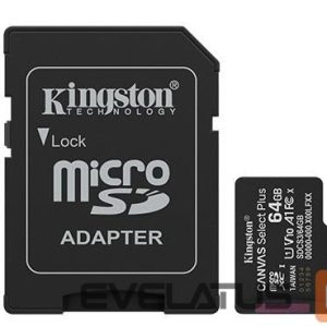 Muu arvutitarvik Kingston  MEMORY MICRO SDXC 64GB UHS-I/W/ADAPTER SDCS3/64GB 