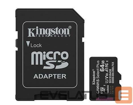 Muu arvutitarvik Kingston MEMORY MICRO SDXC 64GB UHS-I/W/ADAPTER SDCS3/64GB