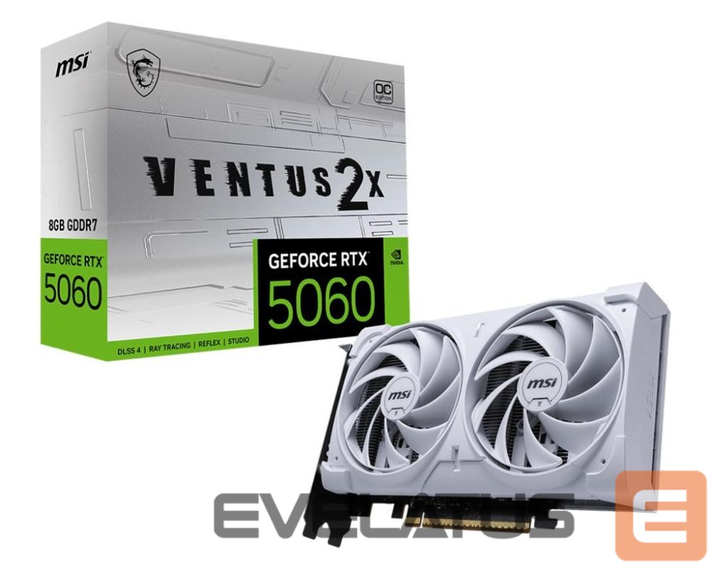 Graafikakaart / ideokaardid MSI VGA PCIE16 RTX5060 8GB GDDR7/RTX5060 8G VENTUS 2X OC WH