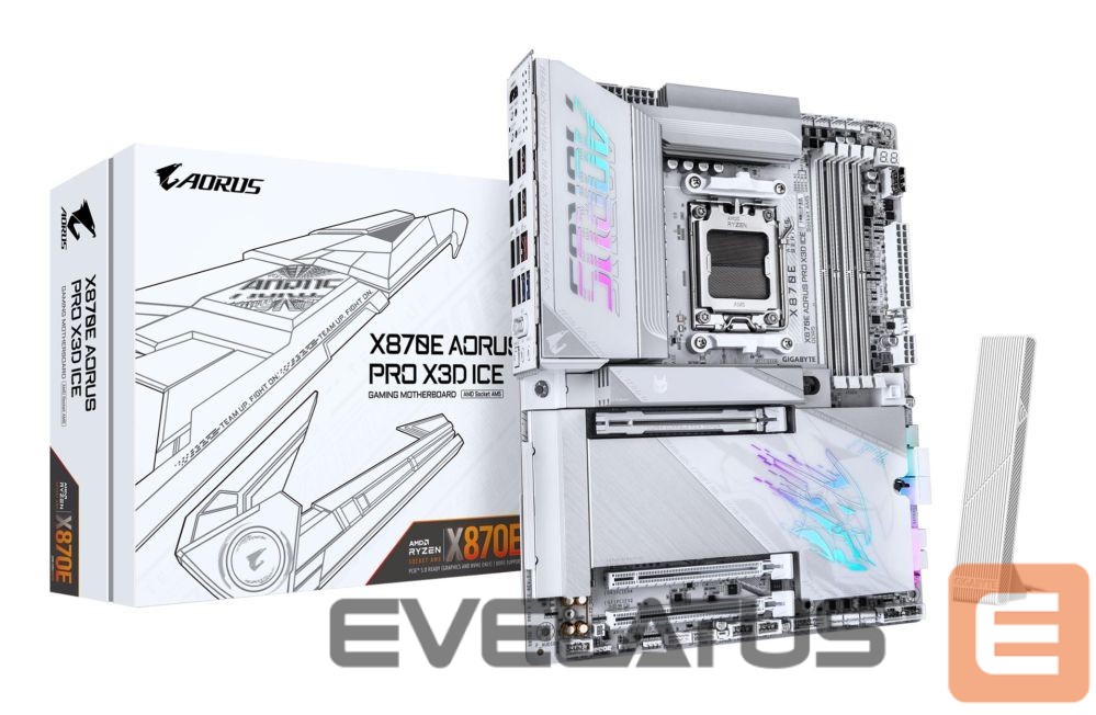 AMD protsessori emaplaat Gigabyte Mainboard||AMD X870E|Socket AM5|ATX|RAM DDR5-SDRAM|4xSlots|Wi-Fi Yes|Bluetooth Yes|4xNumber of M.2 (M) slots|X870E A PRO X ICE|X870EAPROXICE