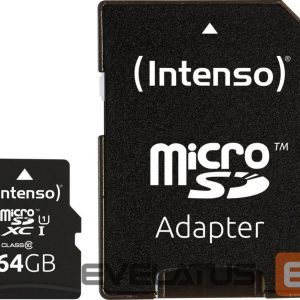 Muu arvutitarvik Intenso  MEMORY MICRO SDXC 64GB UHS-I/W/ADAPTER 3423490 