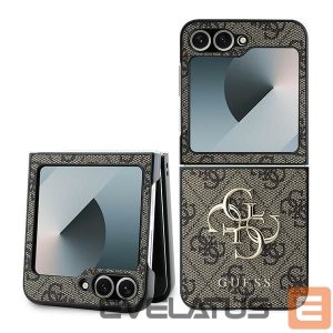 Tagakaaned Guess  Guess Leather 4G Metal Logo Case for Samsung Galaxy Z Flip 6 - Brown 