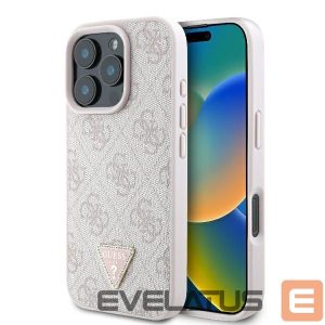 Muu telefoni lisavarustus Guess  Guess Leather 4G Triangle Strass MagSafe Case for iPhone 16 Pro Max - Pink 