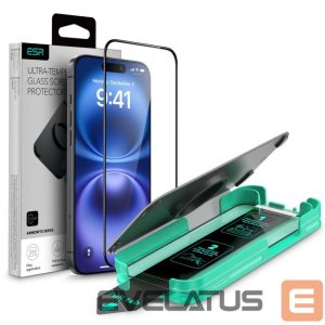 Muu telefoni lisavarustus ESR  ESR Armorite Tempered Glass for iPhone 16 with Applicator - with Black Frame 