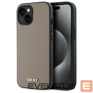 Muud kaubad DKNY  DKNY Grained Metal Logo MagSafe iPhone 15 Case - Beige 