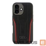 Muud kaubad Audi  Audi Genuine Leather MagSafe iPhone 16 6.1" black-red hardcase AU-TPUPCMIP16-R8/D3-RD 