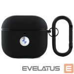Tagakaaned BMW  BMW BMA4SSLBK AirPods 4 cover black/black Geniune Leather Silver Logo 