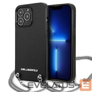 Muud kaubad Karl Lagerfeld  Karl Lagerfeld Leather Textured and Chain Case for iPhone 13 Pro Max 6.7" - Black 
